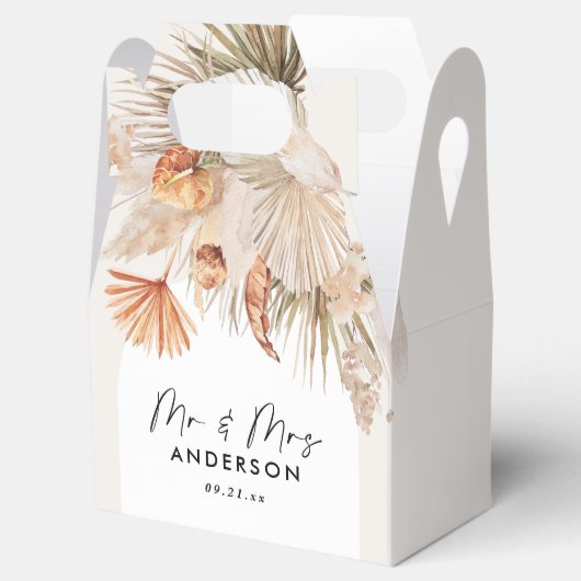 Hochzeitselegantes natürliches botanisches Pampasg Geschenkschachtel (Geöffnet)