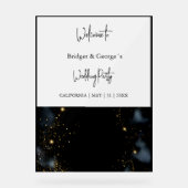 Hochzeitsempfang abstrakt schwarz & mattiert acrylschild (Vorderseite)