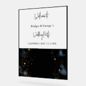 Hochzeitsempfang abstrakt schwarz & mattiert acrylschild (Winkel)