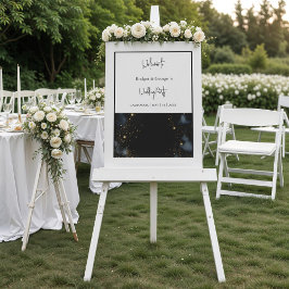 Hochzeitsempfang abstrakt schwarz & mattiert acrylschild