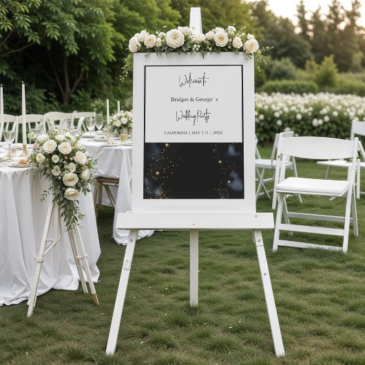 Hochzeitsempfang abstrakt schwarz & mattiert acrylschild