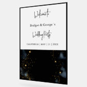 Hochzeitsempfang abstrakt schwarz & mattiert acrylschild (Winkel)