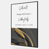 Hochzeitsempfang abstrakt schwarz & mattiert acrylschild (Winkel)