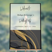 Hochzeitsempfang abstrakt schwarz & mattiert acrylschild (Neutral)