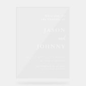 Hochzeitsempfang Acrylschild (Vorderseite)