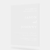 Hochzeitsempfang Acrylschild (Winkel)