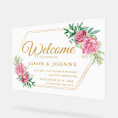 Hochzeitsempfang Acrylschild (Winkel)