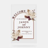 Hochzeitsempfang Acrylschild (Vorderseite)