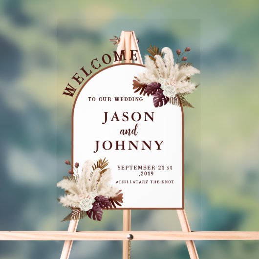 Hochzeitsempfang Acrylschild (Neutral)