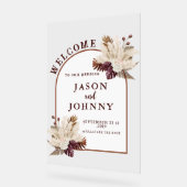 Hochzeitsempfang Acrylschild (Winkel)