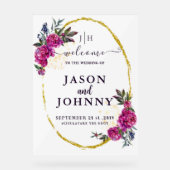 Hochzeitsempfang Acrylschild (Vorderseite)