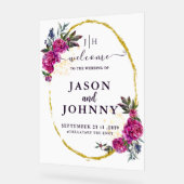 Hochzeitsempfang Acrylschild (Winkel)