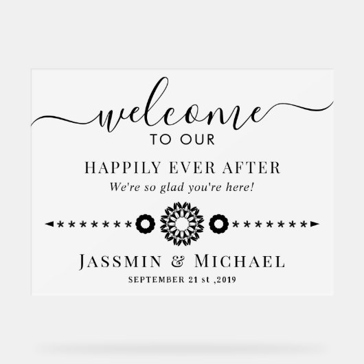 Hochzeitsempfang Acrylschild (Vorderseite)