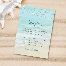 Hochzeitsempfang am Strand Begleitkarte