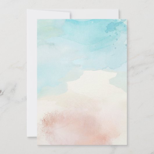 Hochzeitsempfang am Strand Einladung (Rückseite)