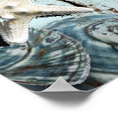 Hochzeitsempfang am Strand von Aqua Blue Poster (Ecke)