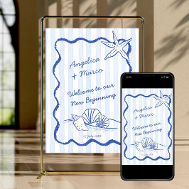 Hochzeitsempfang am Strand von Seashells Poster