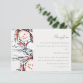 Hochzeitsempfang an der Küste der Roten Marine Begleitkarte (Stehend Vorderseite)