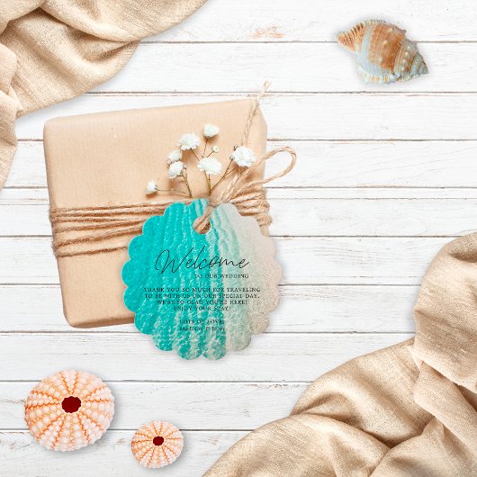 Hochzeitsempfang an der Küste des tropischen Somme Geschenkanhänger