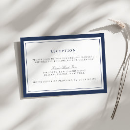 Hochzeitsempfang an der Marine und an der Weißen G Begleitkarte