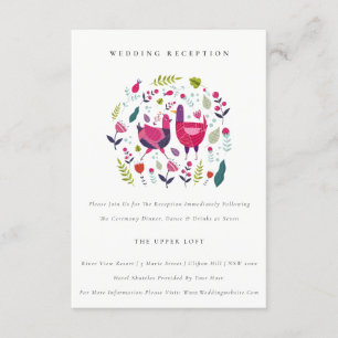 Hochzeitsempfang auf einer hellen Volksfarm Begleitkarte