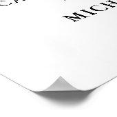 Hochzeitsempfang auf Marine- und Rostwasser Poster (Ecke)