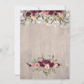 Hochzeitsempfang aus rustikalem Holz Einladung (Rückseite)