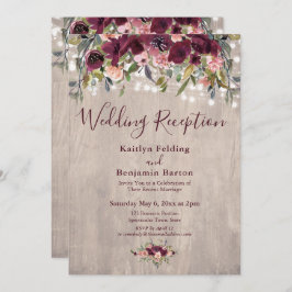 Hochzeitsempfang aus rustikalem Holz Einladung