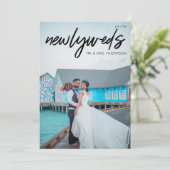 Hochzeitsempfang B 3 Foto & Typografie Einladung (Stehend Vorderseite)