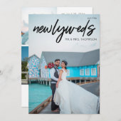 Hochzeitsempfang B 3 Foto & Typografie Einladung (Vorne/Hinten)