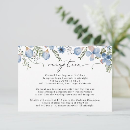 Hochzeitsempfang Begleitkarte (Stehend Vorderseite)