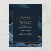 Hochzeitsempfang Begrüßung Marmormarmor Begleitkarte (Rückseite)