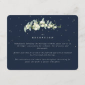 Hochzeitsempfang bei Navy Snowberry+Eucalyptus Ste Begleitkarte (Vorderseite)
