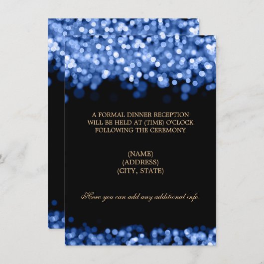 Hochzeitsempfang Blaue Lichter Einladung (Vorne/Hinten)