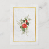 Hochzeitsempfang Blume Rotes Gold Weihnachten Begleitkarte (Rückseite)