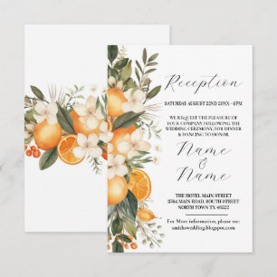 Hochzeitsempfang Blume Sommerfrucht Orange Begleitkarte
