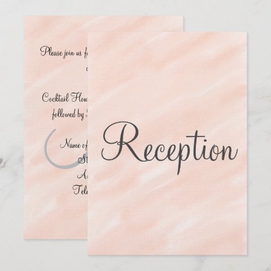 Hochzeitsempfang Blush Monogramm Einladung (Vorne/Hinten)