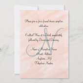 Hochzeitsempfang Blush Monogramm Einladung (Rückseite)