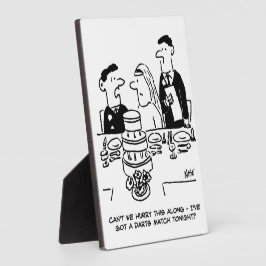 Hochzeitsempfang Bräutigam hat ein Darts Match Fotoplatte