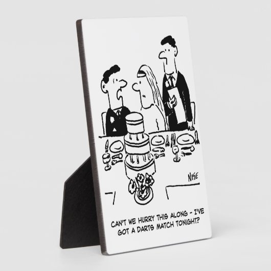 Hochzeitsempfang Bräutigam hat ein Darts Match Fotoplatte (Seite)