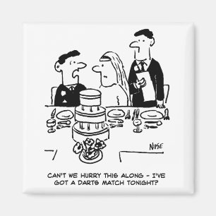 Hochzeitsempfang Bräutigam hat ein Darts Match Magnet