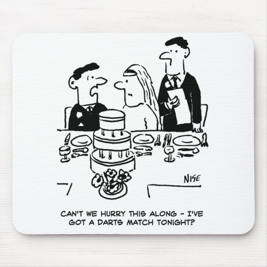 Hochzeitsempfang Bräutigam hat ein Darts Match Mousepad (Vorne)