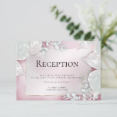 Hochzeitsempfang | Burgundy Shimmer Einladung (Stehend Vorderseite)