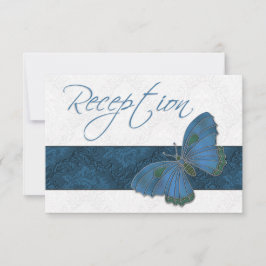 Hochzeitsempfang Butterfly Blau RSVP Karte