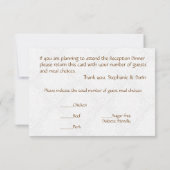 Hochzeitsempfang Butterfly Brocade braun Einladung (Rückseite)