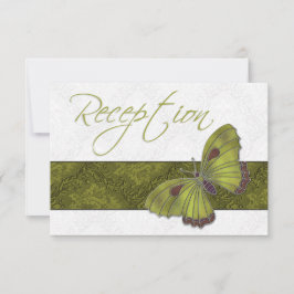 Hochzeitsempfang Butterfly Brocade grün Einladung