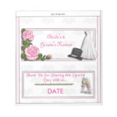 Hochzeitsempfang Candy Bar Wrapper Gastgeschenk Notizblock (Vorderseite)
