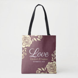 Hochzeitsempfang Chic Gold Rose Burgundy Red Tasche