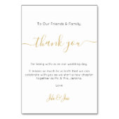 Hochzeitsempfang dank Tischkarte Tischnummer (Vorderseite)