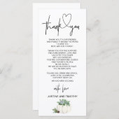 Hochzeitsempfang Danke Dekoration Erntedank Menükarte (Vorne/Hinten)